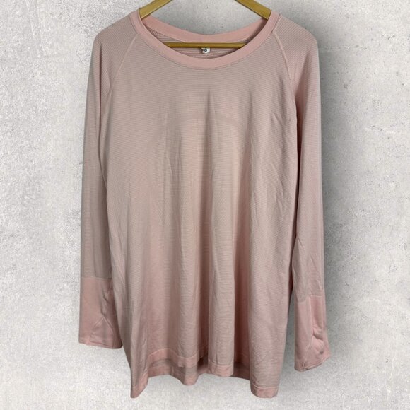 Lululemon Swiftly Tech Long Sleeve Tee Womens Size 20 Pink T-Shirt Crew Neck Top - Picture 13 of 14